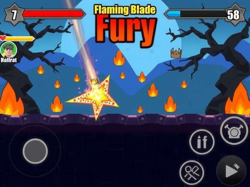 Intense combat in Flaming Blade Fury Flaming Blade Fury gameplay screenshot